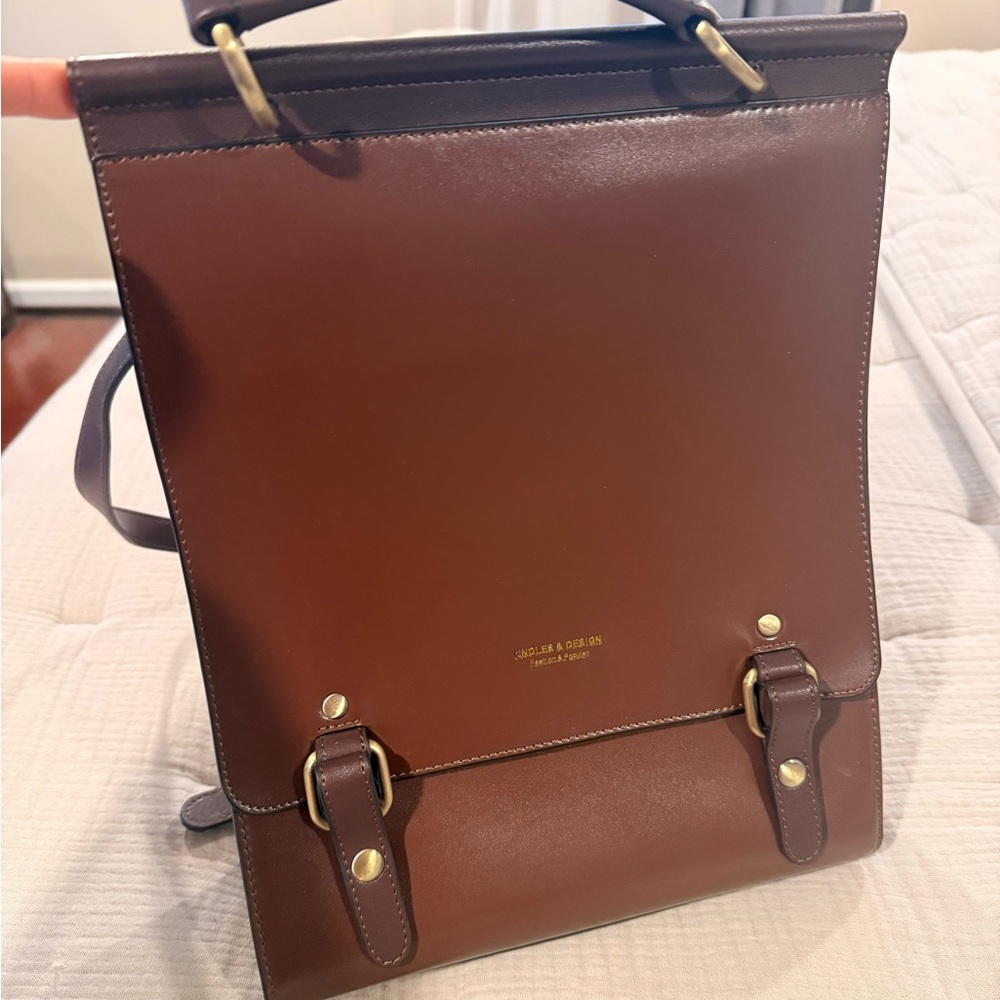 Elegant Brown Leather Backpack